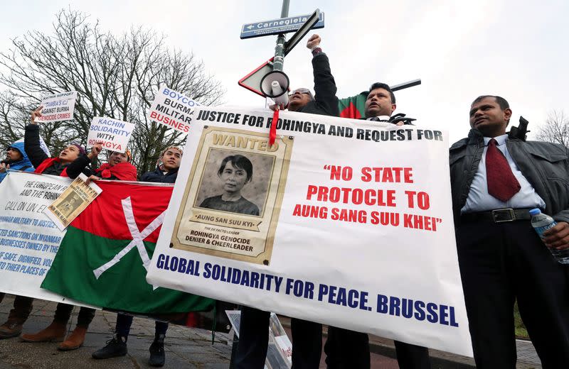 Demonstration outside the International Court of Justice (ICJ) in The Hague