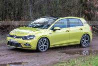 <p>The car's profile is instantly recognizable as a Golf, with a chunky C-pillar, a relatively squared-off greenhouse, and a strong character line running along the side. New interesting-looking directional wheel designs add a bit of visual interest.</p>