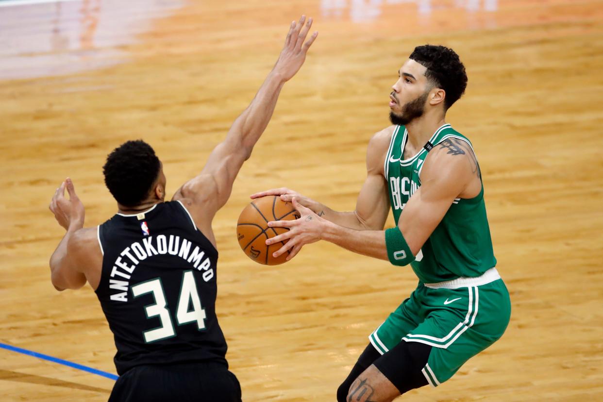 The Bucks will have their hands full with Jayson Tatum, who averaged 26.9 points during the regular season.