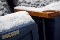 NEW YORK, NY - DECEMBER 29: A personal seat of New York Yankees third baseman Alex Rodriguez is covered with snow before the New Era Pinstripe Bowl between West Virginia Mountaineers and the Syracuse Orange at Yankee Stadium on December 29, 2012 in the Bronx borough of New York City. (Photo by Jeff Zelevansky/Getty Images)