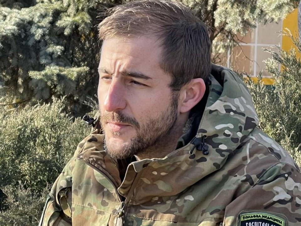 Brandon Mitchell, originally from Miramichi, N.B., talks about what he's seen as a volunteer medic on the front lines of war in Ukraine, where he's been helping people near Bakhmut in the eastern Donbas region. (Stephanie Jenzer/CBC - image credit)