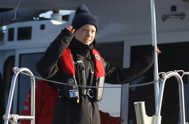 Climate change activist Greta Thunberg arrives in Lisbon