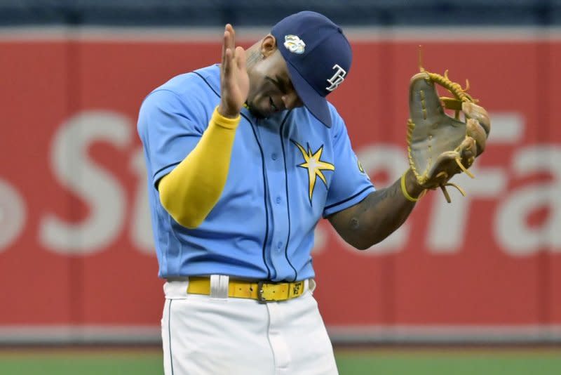 Tampa Bay Rays shortstop Wander Franco remains under investigation by MLB for having an alleged sexual relationship with a minor. File Photo by Steve Nesius/UPI