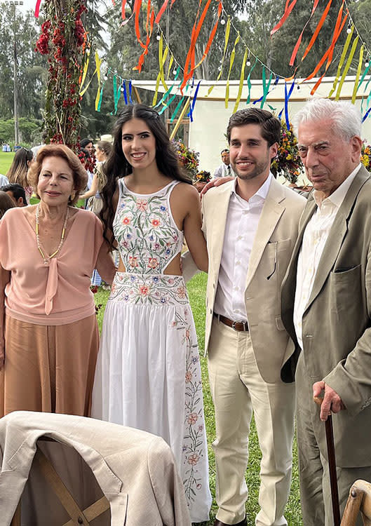 Mario Vargas Llosa en la preboda de su nieta Josefina 