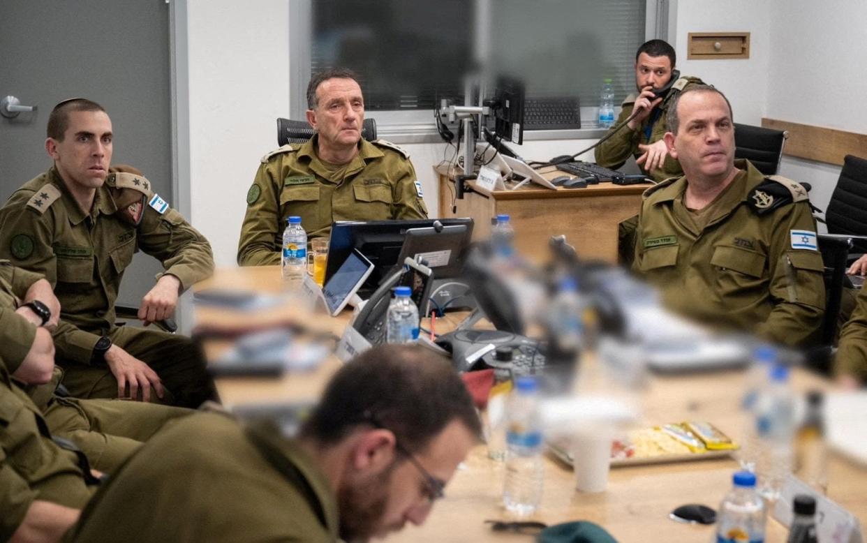 Herzi Halevi, Israeli military chief of general staff, directs the operation against Hezbollah in the early hours of Sunday morning