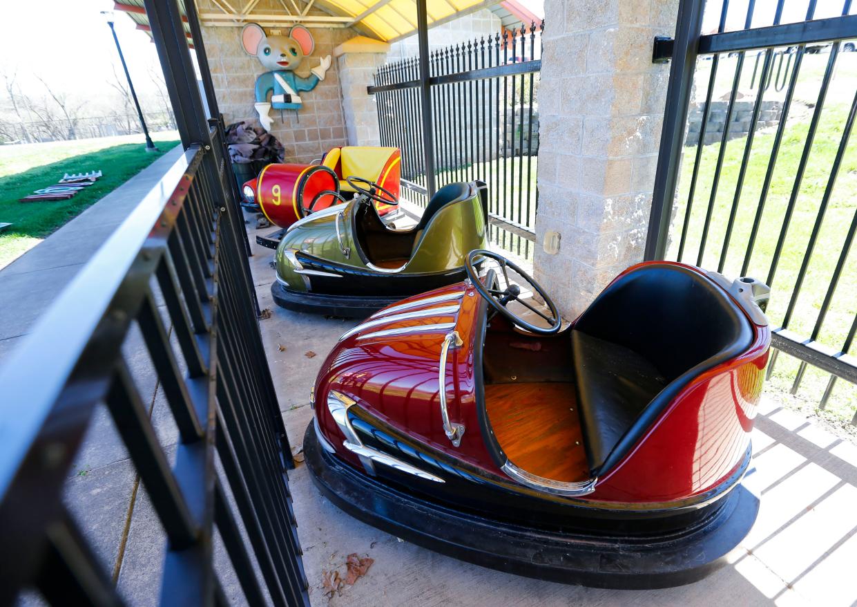 Cars from the Wild Mouse coaster, Fun in the Dark and other rides at Doling Park are now part of the Doling Park Museum now.