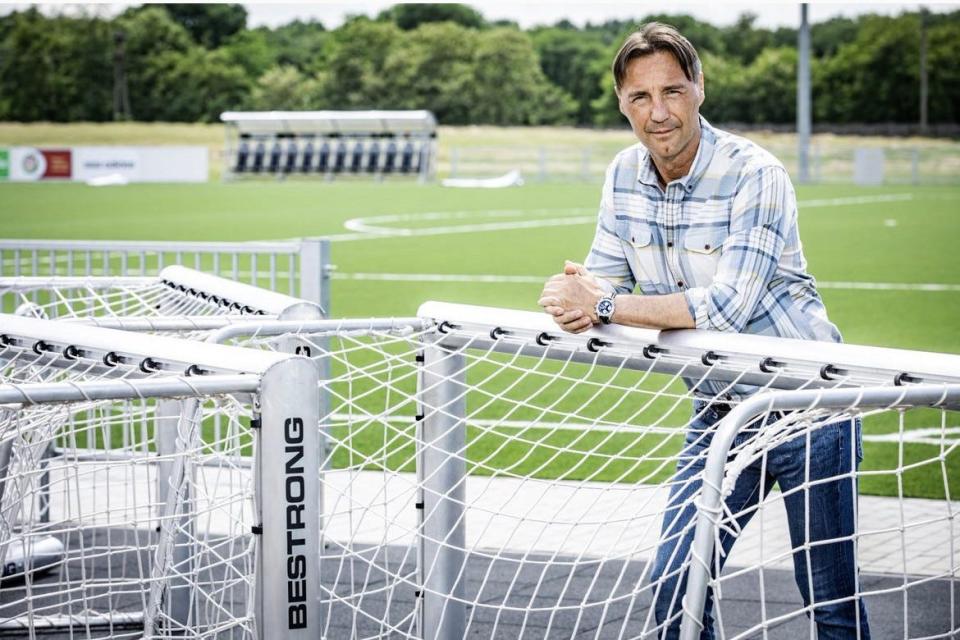 BeStrong owner Zoltan Katona is seen here next to some of the outdoor fitness equipment the Hungarian company makes. He expects to break ground in spring 2023 on a manufacturing plant/distribution center at the Eastport Industrial Park in Port Orange that will become the base for his U.S. operations.