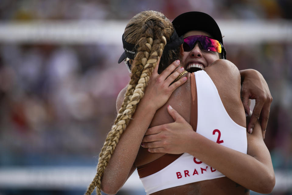 Brazilian women beat Latvia to join Canada in beach volleyball