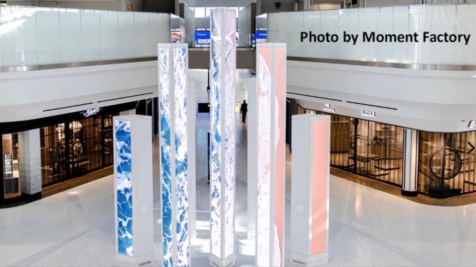 A mix of art and technology has Newark’s terminal A ranked as a top spot worldwide. Moment Factory