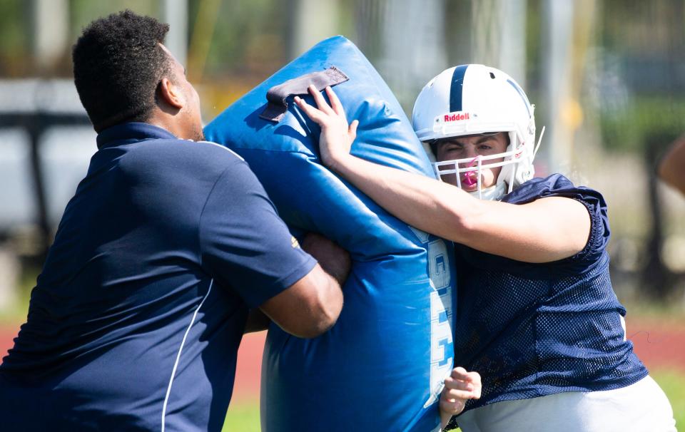 Scenes from Naples High School's football practice on Tuesday, April 26, 2022 in Naples, Fla.