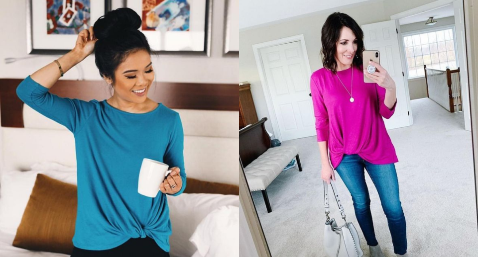 Nordstrom shoppers are obsessed with this cozy and comfy sale top. Images via Instagram/GibsonLook. 