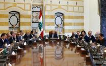 Lebanon's President Michel Aoun presides a cabinet session at the Baabda palace