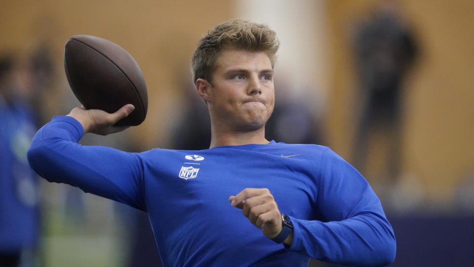 Zach Wilson should see some familiarity in the playbooks of BYU and the New York Jets. (AP Photo/Rick Bowmer)