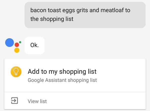 best Google Assistant commands: Manage your shopping list