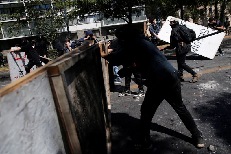 Protest against Chile's state economic model in Santiago