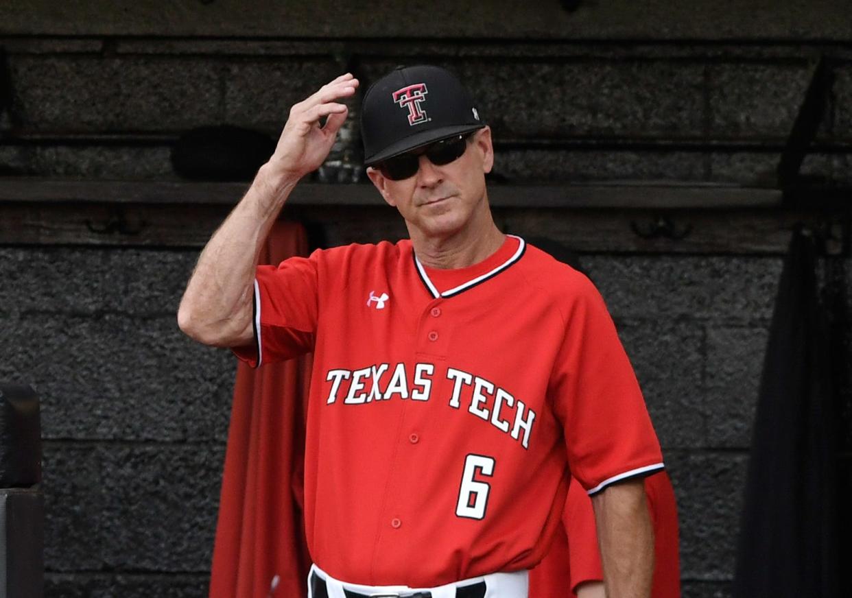 Texas Tech coach Tim Tadlock (6) and the 19th-ranked Red Raiders play New Mexico at 3 p.m. CDT Tuesday in Albuquerque. Tech was swept in three games over the weekend at Texas, and the Red Raiders host No. 27 TCU on Friday, Saturday and Sunday.