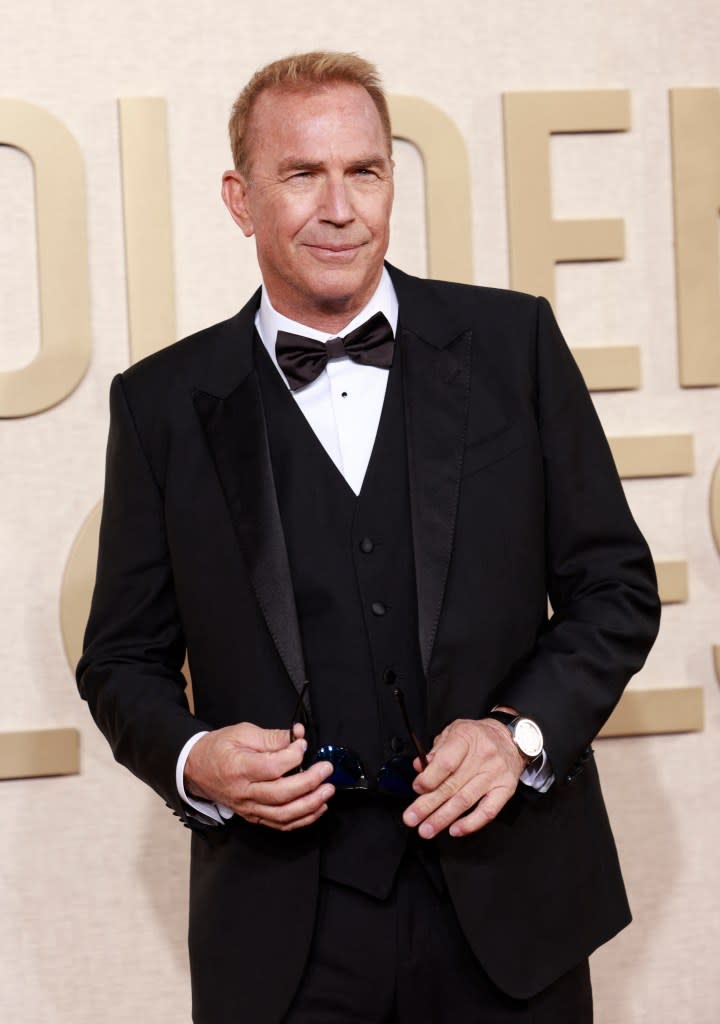 Jan. 7, 2024: Kevin Costner at the 81st annual Golden Globe Awards in Beverly Hills. AFP via Getty Images