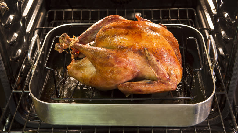 Turkey on roasting rack