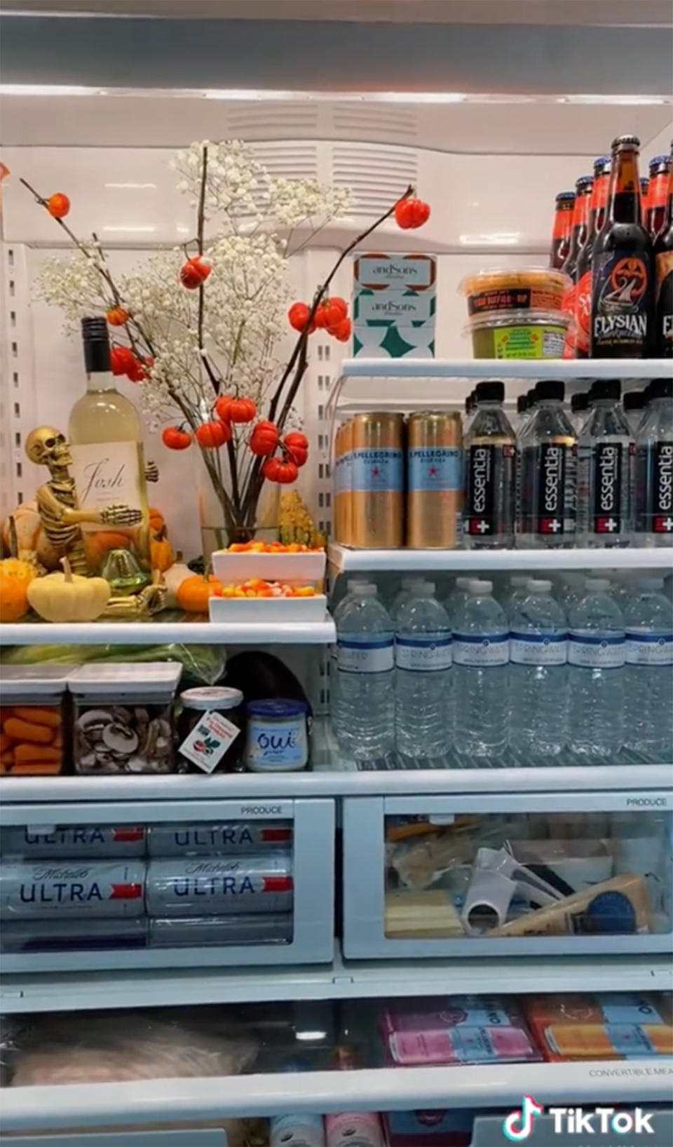 Woman's Halloween themed fridge.