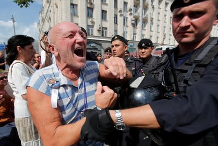 Rally calling for opposition candidates to be registered for elections to Moscow City Duma in Moscow