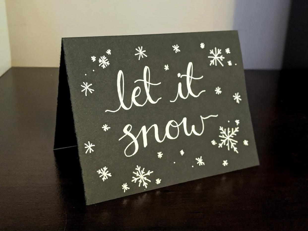 let it snow card (Tangled Threads and Things)