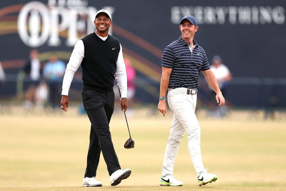 Oisin Keniry/R&A/R&A via Getty From Left: Tiger Woods and Rory McIlroy