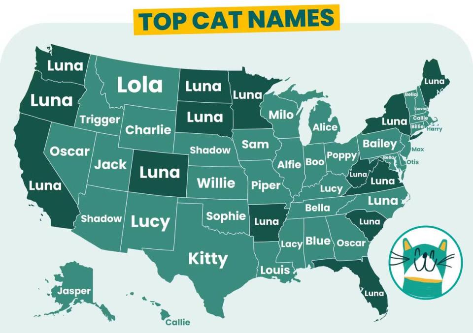 Idaho is the only state in the United States to prefer the name “Trigger” for a cat.