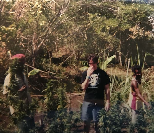 A young Jesse Watters (center) on spring break in Jamaica during college. (Photo: )