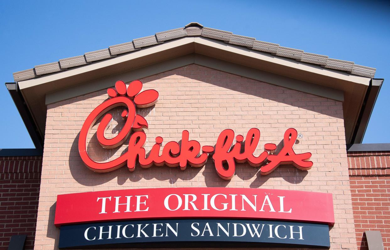 Chick-fil-a chain restaurant in Middletown, DE, on July 26, 2019. (Photo by JIM WATSON / AFP)        (Photo credit should read JIM WATSON/AFP/Getty Images)