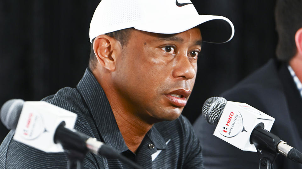 Tiger Woods, pictured here during a press conference prior to the Hero World Challenge. 