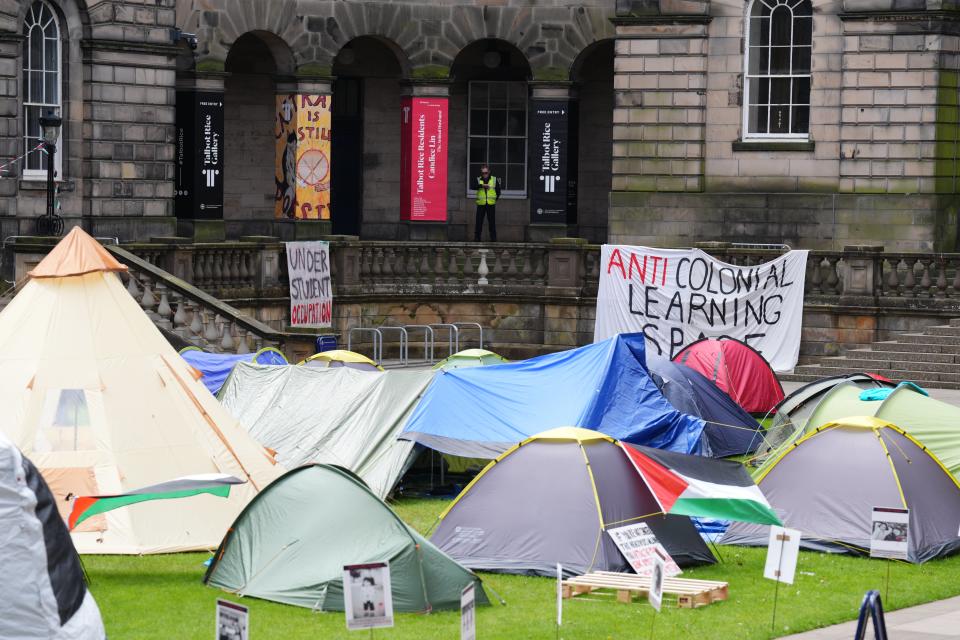 A student demonstration at the University of Edinburgh (PA)