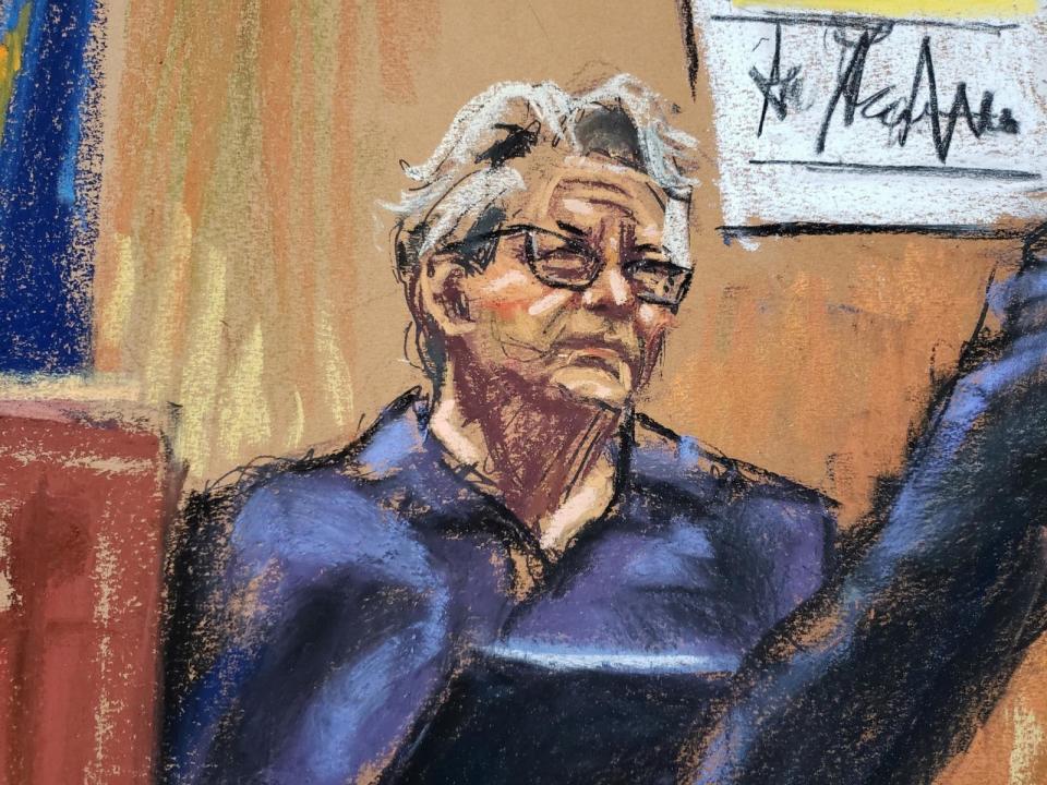 PHOTO: Witness Deborah Tarasoff is questioned by Assistant Manhattan District Attorney Joshua Steinglass during the Trump Organization's criminal tax trial in Manhattan Criminal Court, in New York, on Nov. 15, 2022, in this courtroom sketch.  (Jane Rosenberg/Reuters, FILE)