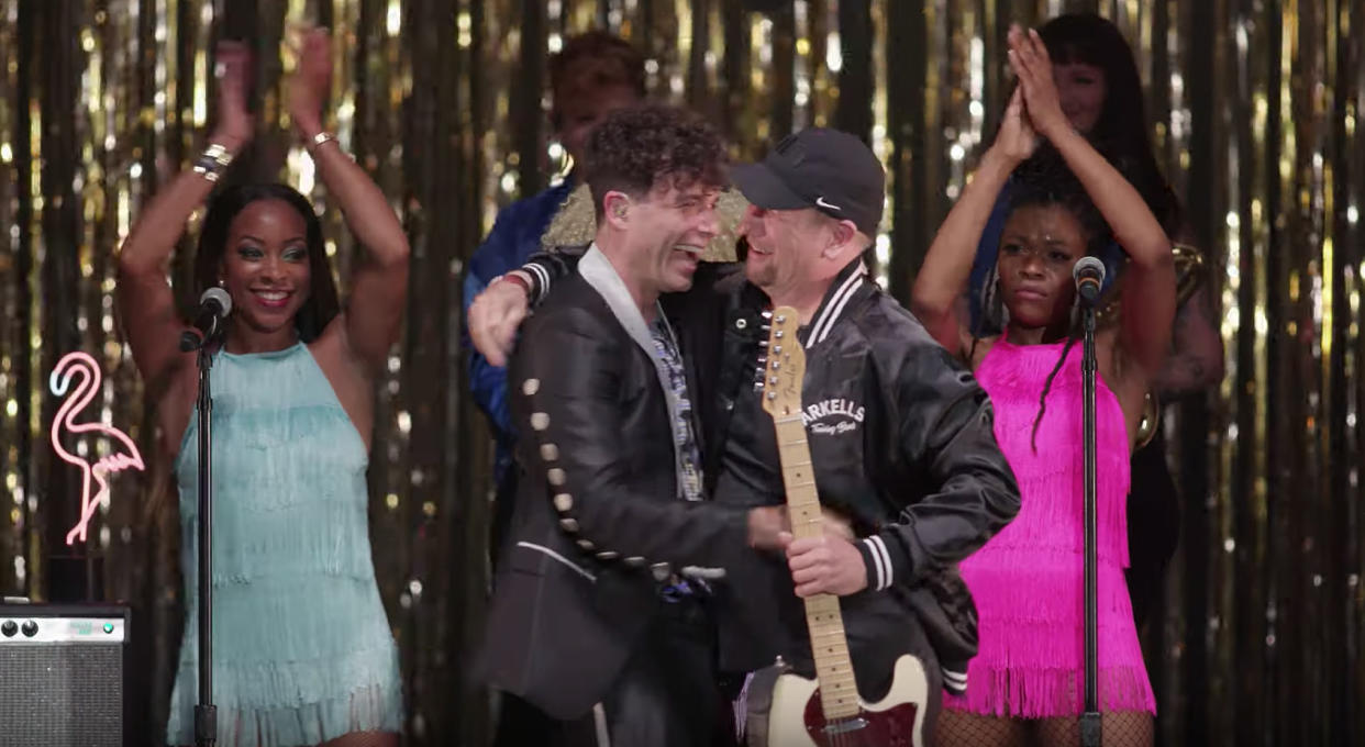 Raptors head coach Nick Nurse joined Arkells on stage in Toronto just weeks after winning the NBA Championship.