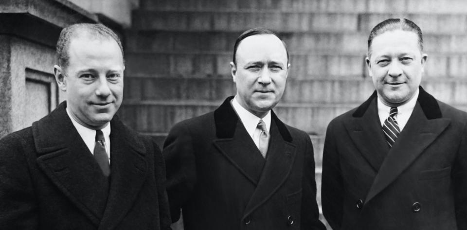 From l to r: NBC president M.H. Aylesworth with 'Amos 'n' Andy' creators Freeman Gosden and Charles Correll in 1930 (Photo: Courtesy Everett Collection)                   