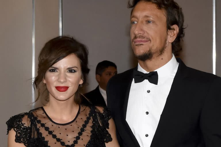 Gimena y Nico en el casamiento de Lionel Messi y Antonela Roccuzo