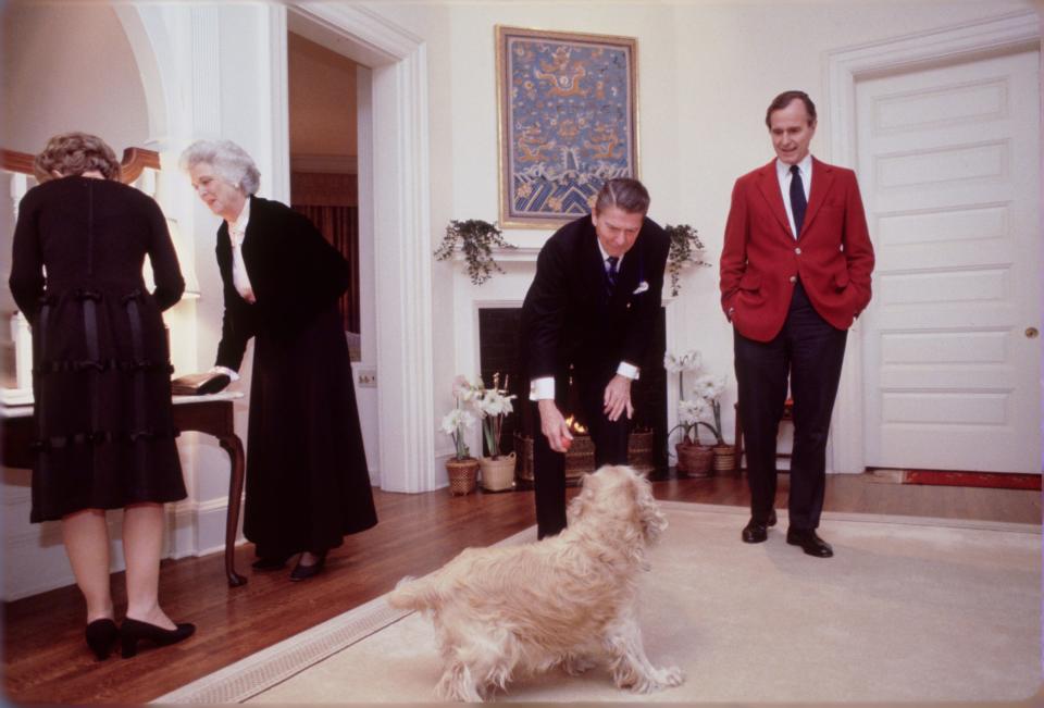 The Reagans and Bushes in the vice president's official residence