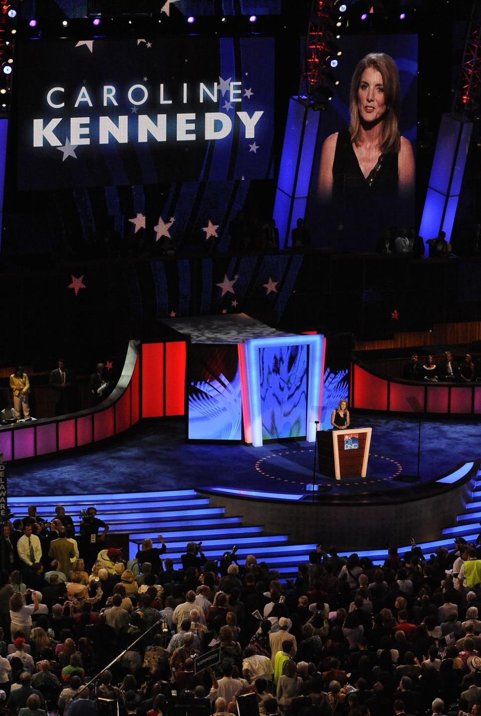 <p>Caroline addresses the 2008 Democratic National Convention at the Pepsi Center in Denver, CO.</p>