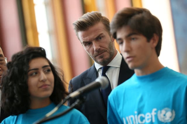 UNICEF Goodwill Ambassador David Beckham Unveils A Digital Installation To Bring The Voices Of Young People To the UN General As