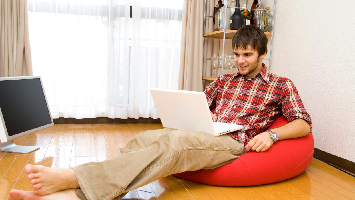 guy in bean bag chair