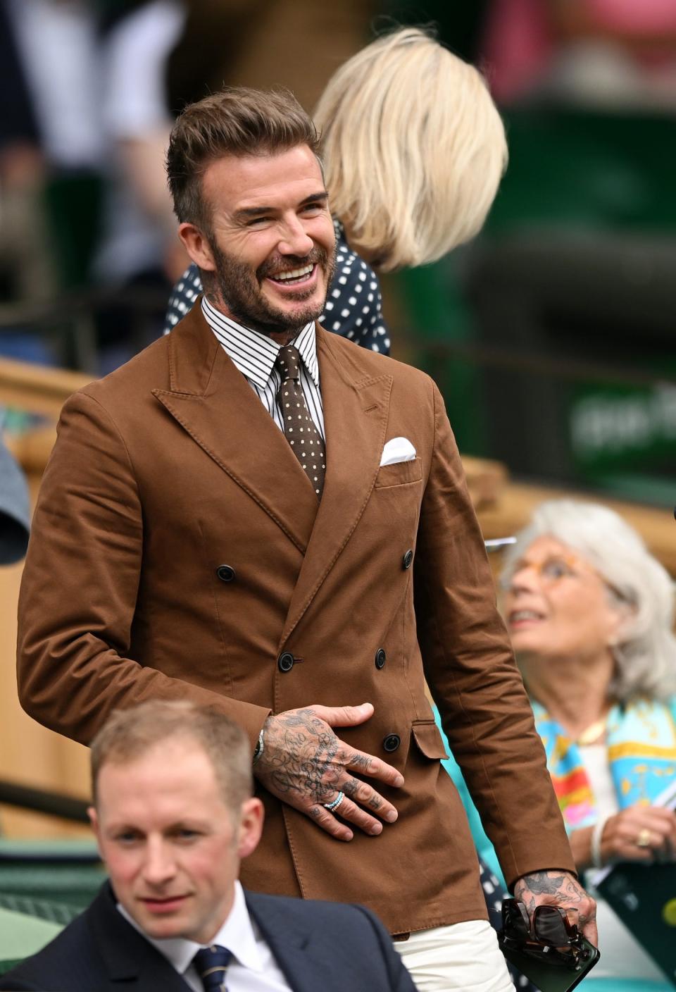David Beckham attends Wimbledon, 2022 (Getty Images)