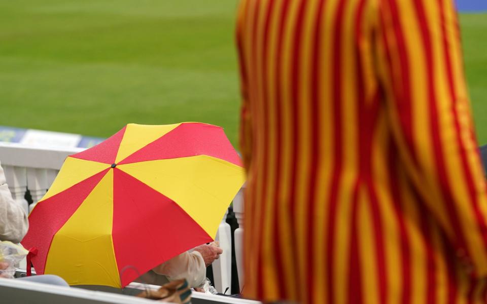 The egg and bacon umbrella - a bit of MCC merch no one wants to see or use at Lord&#39;s