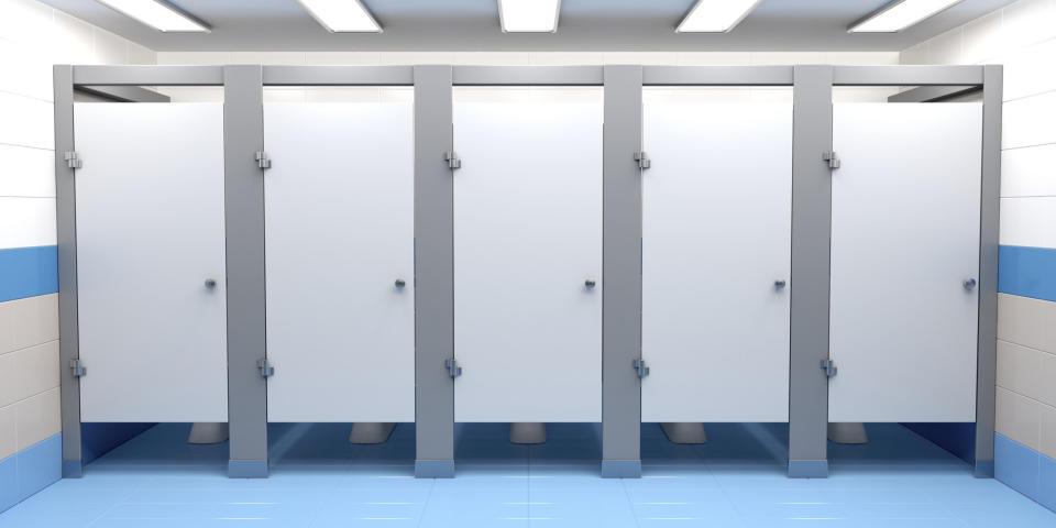 stalls in a public bathroom