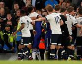 Britain Football Soccer - Chelsea v Tottenham Hotspur - Barclays Premier League - Stamford Bridge - 2/5/16 Chelsea's Diego Costa clashes with Tottenham's Mousa Dembele after the match Action Images via Reuters / John Sibley Livepic