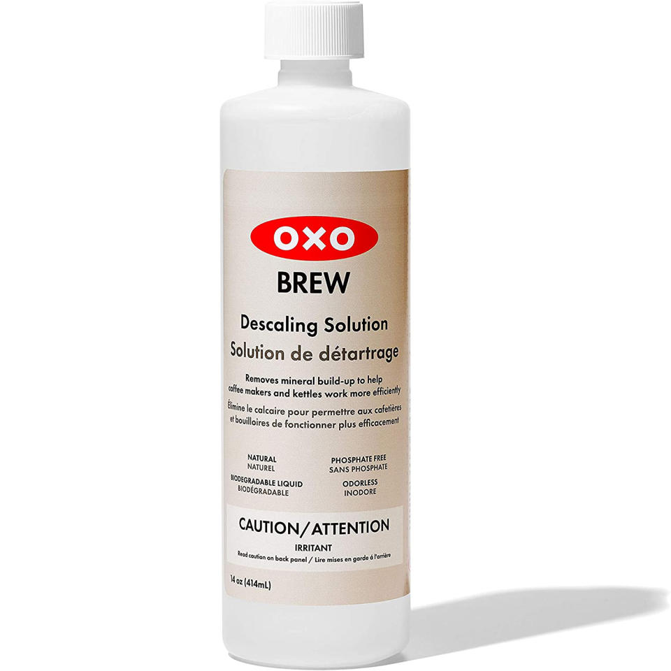 OXO descaling solution, descalers for coffee pots