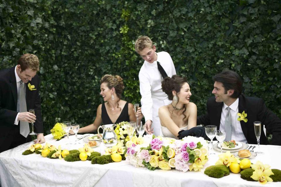 <p>Getty</p> A stock image of a wedding reception