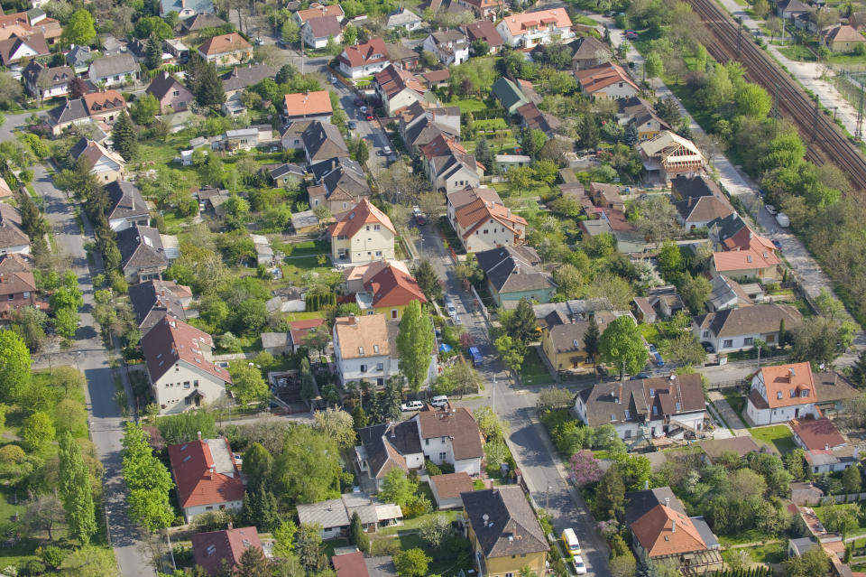 Homes in the Hugarian capital, Budapest. Picture- Barcroft Media.