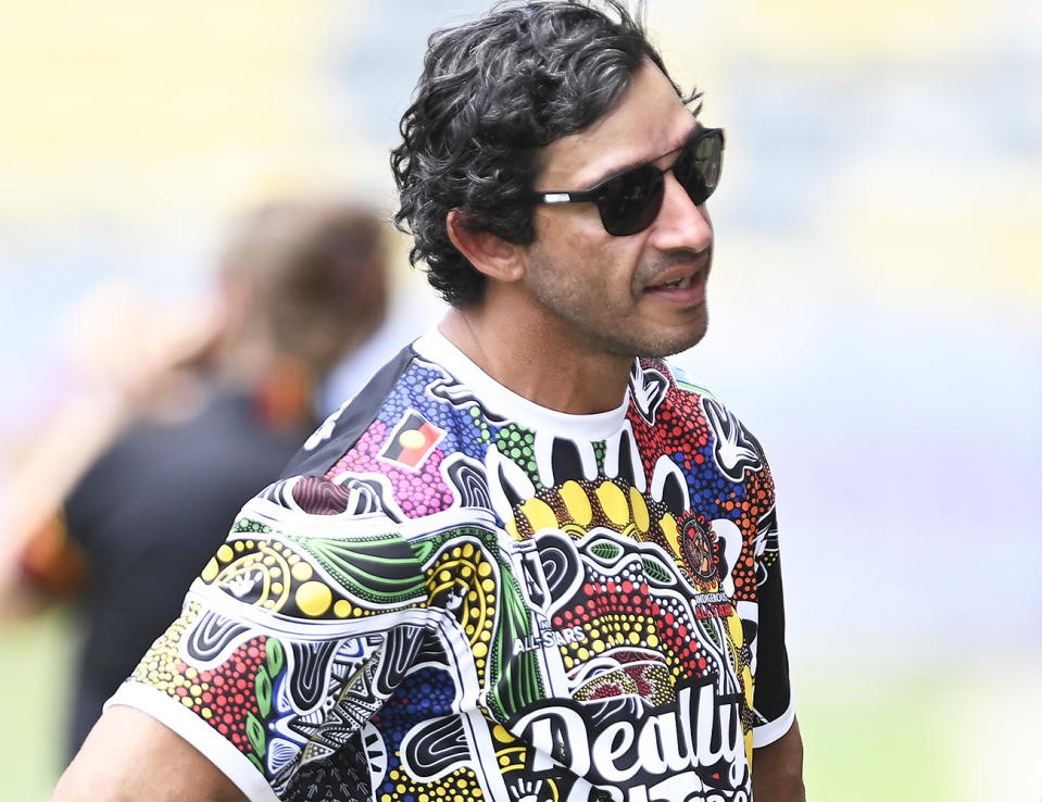 Johnathan Thurston, pictured here before the Indigenous All-Stars game.