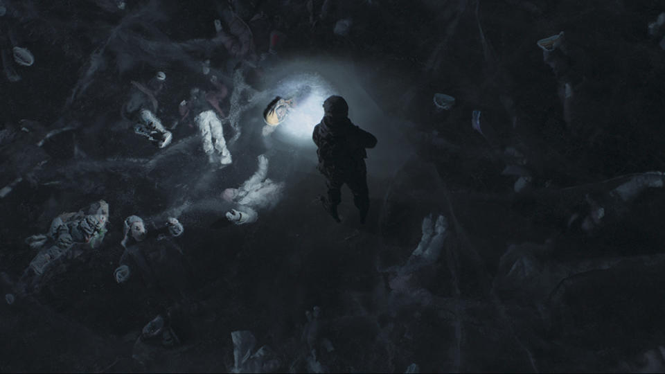Bodies under the ice in “Black Crab,” starring Noomi Rapace. - Credit: Courtesy of Netflix