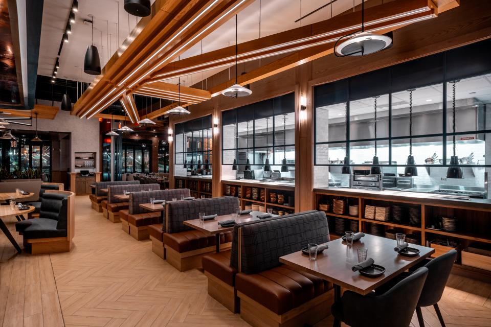 Interior dining areas of Ramsay’s Kitchen in Oklahoma City.