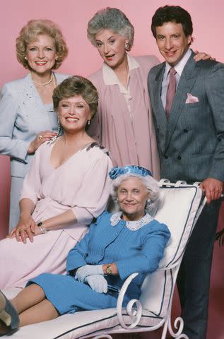 <p>Herb Ball/NBCU Photo Bank/Getty</p> The cast of 'The Golden Girls' with Charles Levin as Coco (far right)